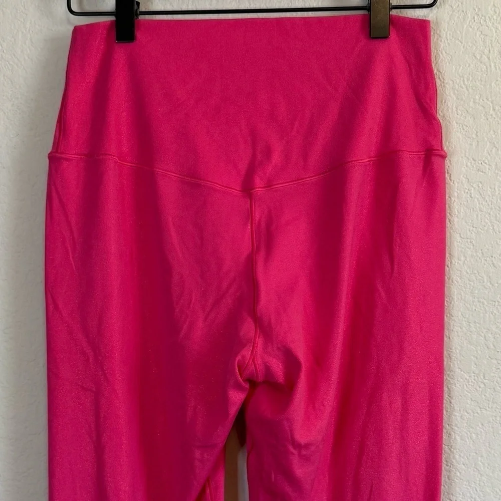 Offline by Aerie Real Me Crop High Rise Liquid Shine Fuchsia Pink Leggings Sz LG